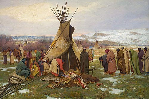 The Mourners; [Dividing the Chief's Estate]